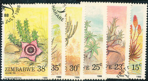 Zimbabwe - 1988 - Aloe - set of 6 fine used . SG 734-739 .