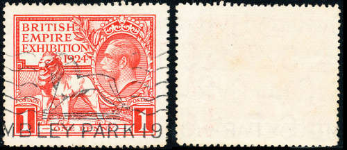 Great Britain -1924 - Empire Exhibition - 1d scarlet fine used with exhibition slogan pmk . SG 430 .