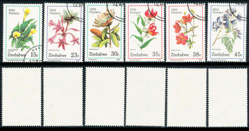 Zimbabwe - 1989 - Wildflowers - set of 6 fine used . SACC 750-755 .