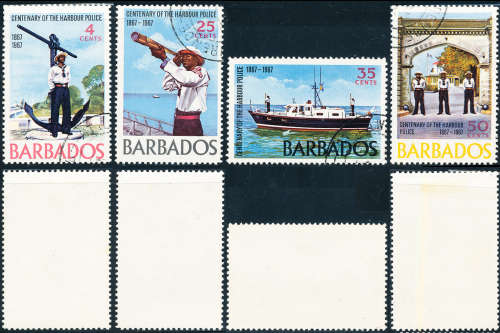 Barbados - 1967 - Centenary of Harbour Police - Set of 4 fine used . 363 - 366