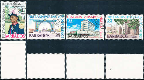 Barbados - 1965 - Independence 1st Anniv. - set of 4 fine used . 367 - 370 .