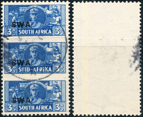 South West Africa - 1943 - 1944 - Small War - 3d blue fine used unit . 153 .