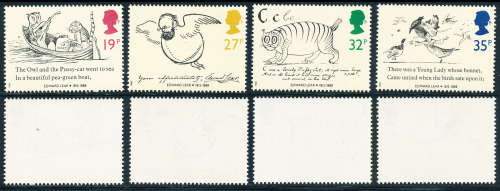 Great Britain - 1988 - Edward Lear Death Centenary - set of 4 mint unhinged . SG 1405 - 1408 .