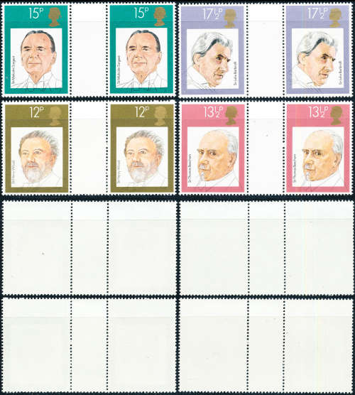 Great Britain - 1980 - British Conductors - set of 4 gutter pairs mint unhinged . SACC 1130 - 1133 .