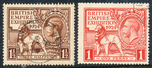Great Britain - 1924 - Empire Exhibition - set of 2 fine used . SG 430-431 .