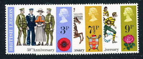 Great Britain - 1971 - British Anniversaries - set of 3 mint unhinged . SG 887-889 .