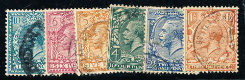 Great Britain - 1924 - 26 - Geo V 1½d, 2½d, 4d, 5d, 6d, 10d fine used . SG 420 .