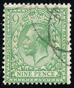 Great Britain - 1924 - 26 - Geo V - 9d olive-green fine used . SG 427 .