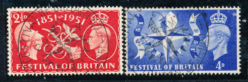 Great Britain - 1951 - Festival of Britain - Set of 2 fine used . SG 513-514 .