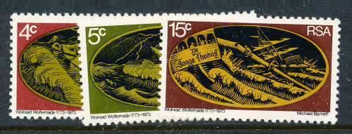 South Africa - 1973 - Wolraad Wltemade - Set of 3 u.m. SG 344-346 .