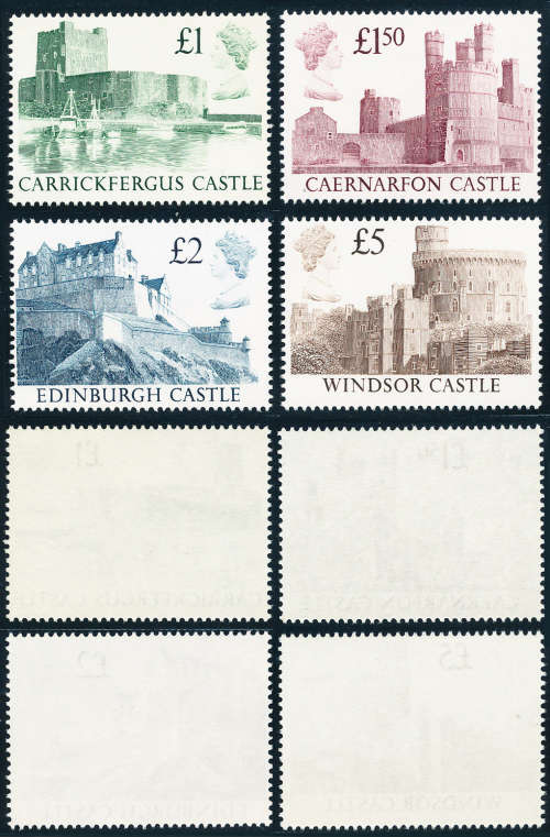 Great Britain - 1988 - Castles - Set DE4 (Harrison PTG) mint unhinged . SG 1410 - 1413 .