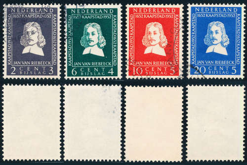 Netherlands - 1952 - Tercentenary of Landing in S.A. - Set of 4 fine used . SG 744-747 .