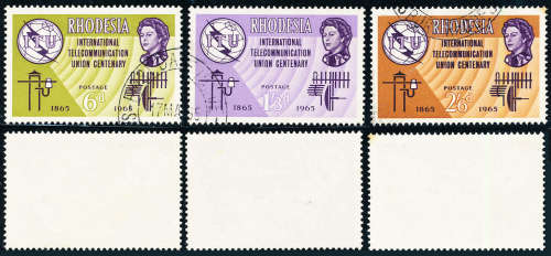 Rhodesia - 1965 - I.T.U. Centenary - Set of 3 fine used . SG 251-253 .