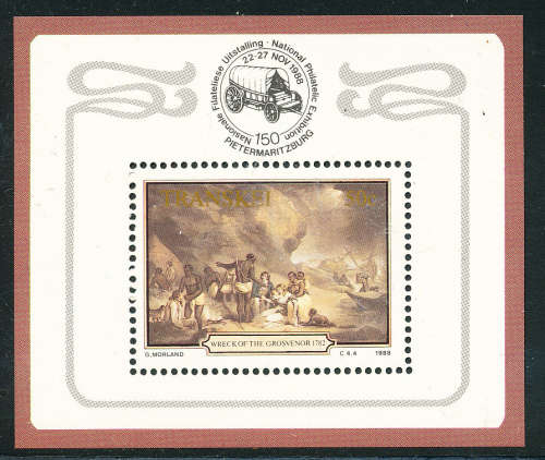 Transkei - 1988 - Grosvenor shipwreck 50c foundation m/sheet mint unhinged. SACC 227a