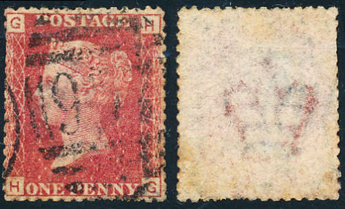 Great Britain - 1864 - 79 - Victoria - 1d rose-red plate 217 fine used . SG 43 .