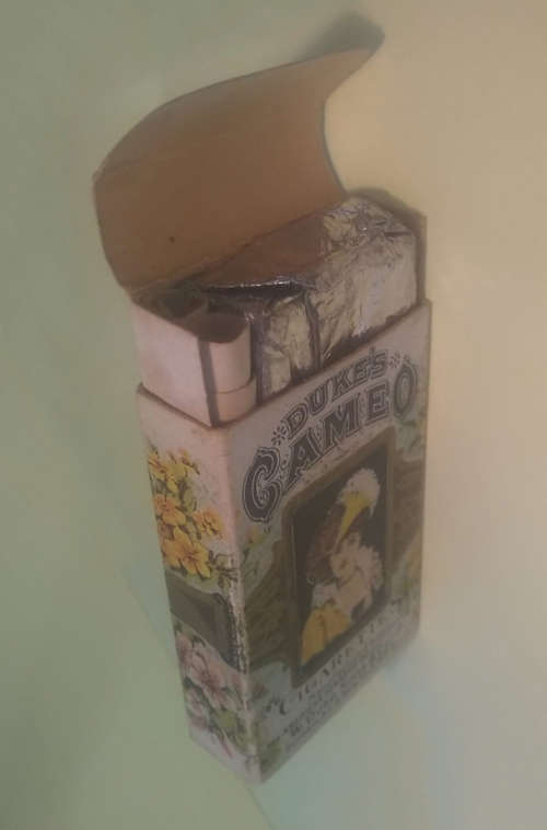 Cigarettes - 1890`s Antique Duke Cameo Cigarette Pack with contents. Very Scarce . So fine.