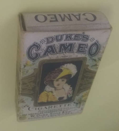 Cigarettes - 1890`s Antique Duke Cameo Cigarette Pack with contents. Very Scarce . So fine.