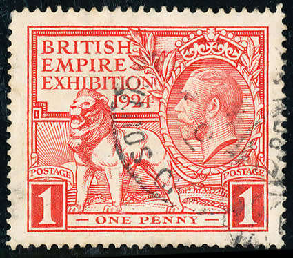 Great Britain - 1924 - Empire Exhibition - 1d scarlet fine used . SG 430 .
