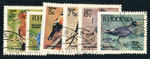 Rhodesia - 1971 - Birds - set of 6 fine used . SACC 459-464 .