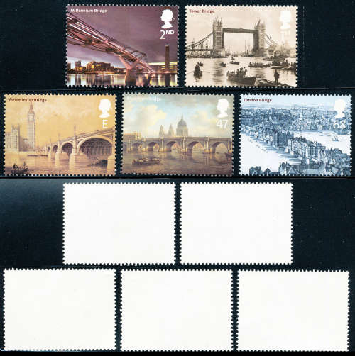 Great Britain - 2002 - Bridges of London - set of 5 u.m. SG 2309-2313 .