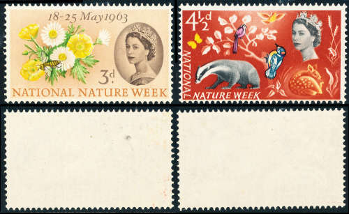 Great Britain - 1963 - Nature Week - set of 2 mint unhinged . SG 637-638 .