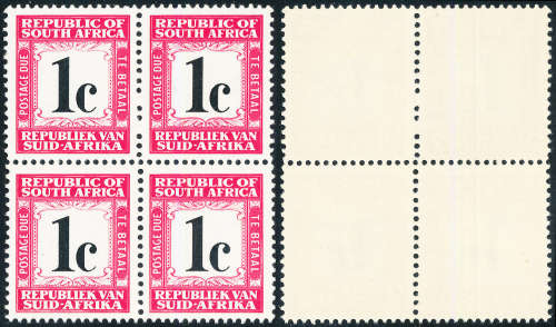 South Africa Postage Dues - 1967-71 - 1c (Harrison) Block of 4 mint unhinged . SG D56 .