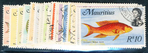 Mauritius - 1969 - 73 - Marine Life - set of 18 fine used . SG 382-399 .