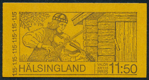 Sweden Stamp Booklets - 1980 - Tourism Halsing land - 11k 50 stamps 10x 1k15 stamps complete booklet