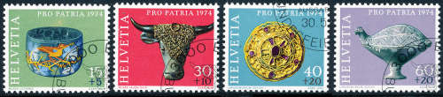 Switzerland - 1974 - Pro Patria - set of 4 fine used . SG 887-890 .