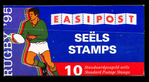 South Africa Stamp Booklets - 1995 - Rugby - (R6) Booklet of 10 std post stamps . SACC 900 .