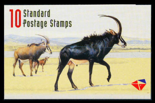 South Africa Stamp Booklets - 1998 - Antelope (R11) Booklet of 10 standard post stamps . SACC 1094 .
