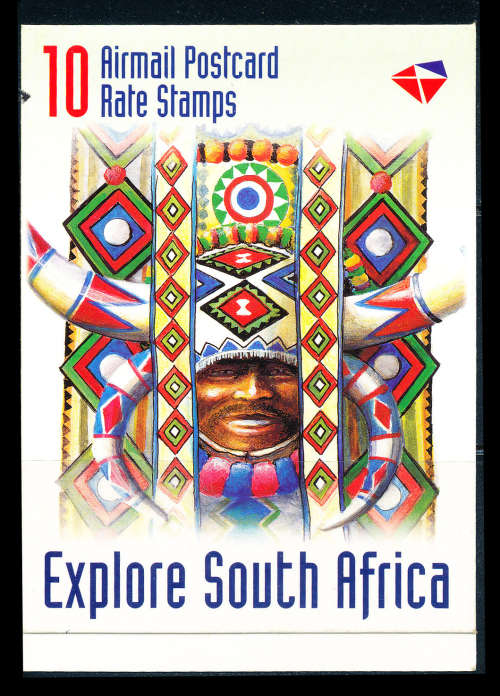 South Africa Stamp Booklets - 1998 - Explore South Africa (R13) Booklet 10 Airmail PC . SACC 1140 .