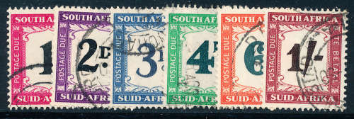 South Africa Postage Dues - 1950-58 - set of six fine used - D38-43