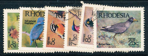 Rhodesia - 1971 - Birds - set of 6 fine used . SACC 459-464 .