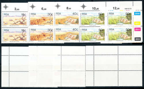 South Africa - 1989 - National Grazing - set of 4 control blocks of 4 mint unhinged . SACC 696-699 .