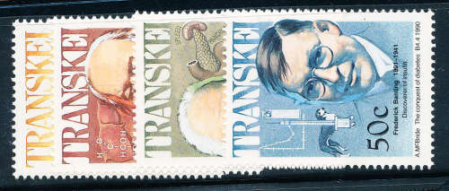 Transkei - 1990 - Heroes of Medicine - set of 4 mint unhinged . SACC 252-255 .