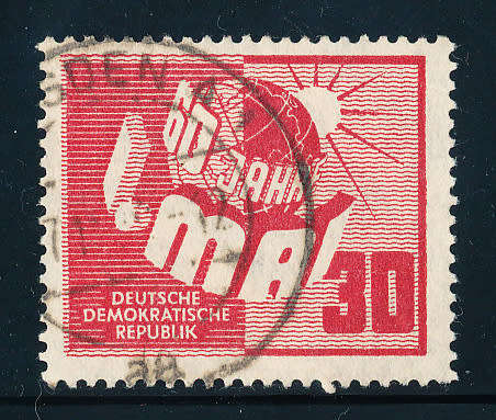 Germany  - D.D.R. - 1950 - 60th anniversary of labour day - 30pf red fine used - SG E9