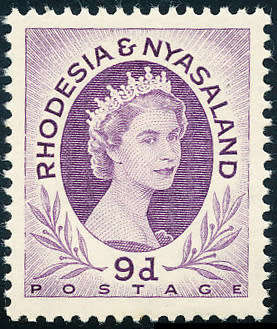 Rhodesia & Nyasaland - 1959-62 - Elizabeth Defins. - 9d violet mint unhinged - SACC 8