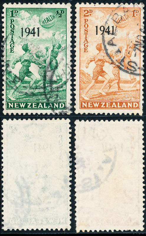 New Zealand - 1941 - Health Stamps (Ovpt 1941) - set of 2 fine used . SG 632-633 .
