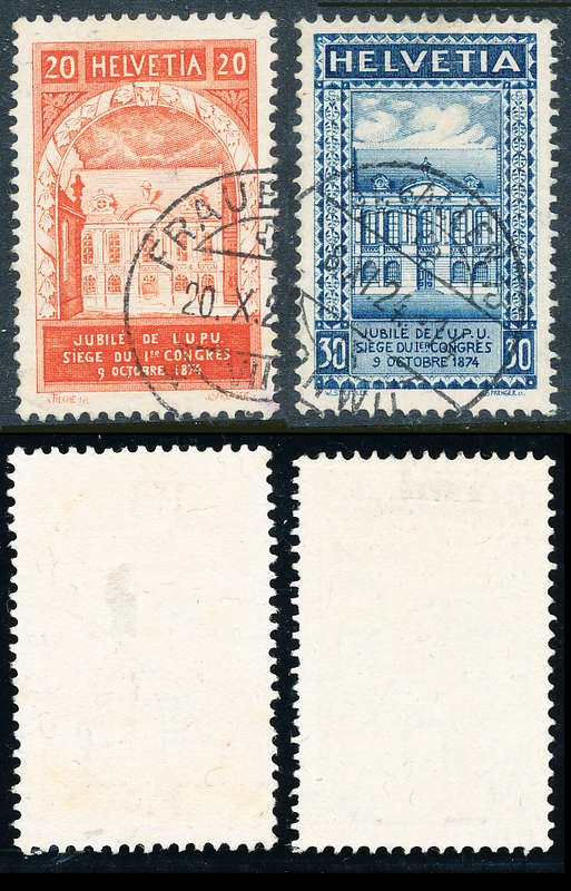 Switzerland - 1924 - 50th Anniv U.P.U. set of 2 fine used . SG 333-334 .