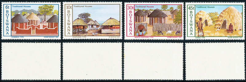 Botswana - 1982 - Traditional House - set of 4 u.m. SACC 511-514 .