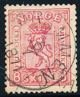 Norway - 1867-68 - 8 sk carmine fine used . fine used . SG 29 .