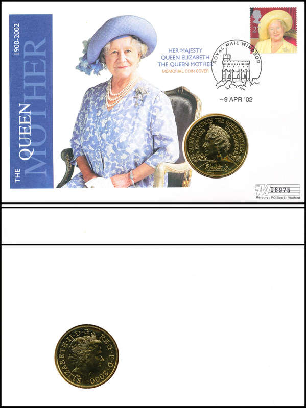 Great Britain - 1900- 2002 - Comm cover with £5 coin no. 08975 - uncirculated coin a must for
