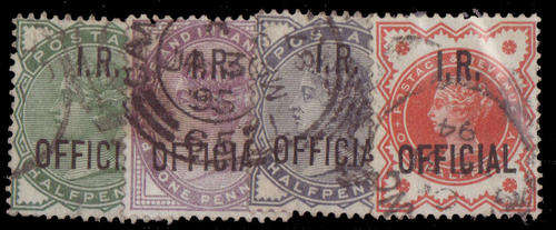 Great Britain Official Stamps - 1882-1901 - Inland Revenue - 1/2dx3 &1d fine used.