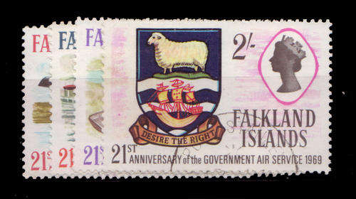 Falkland Islands - 1969 - 21st Anniv Of Govt Air Services - set of 4 fine used.