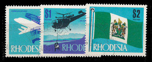 Rhodesia - 1970-73 - Dec Currency - 50c, $1, $2 fine used C.T.O.