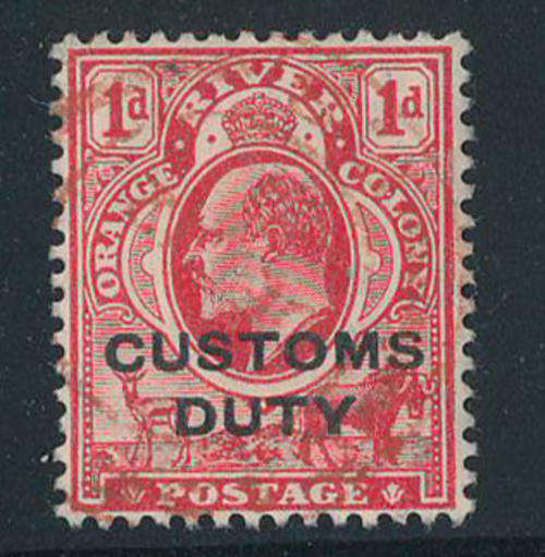 Orange River Colony Customs Duty - 1912 - Edw 7 - 1d red fine used (B&H 3).