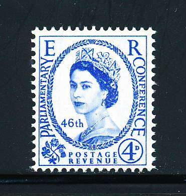 Great Britain - 1957 - Parliamentary Union Conf - 4d blue mint unhinged (SG 560).