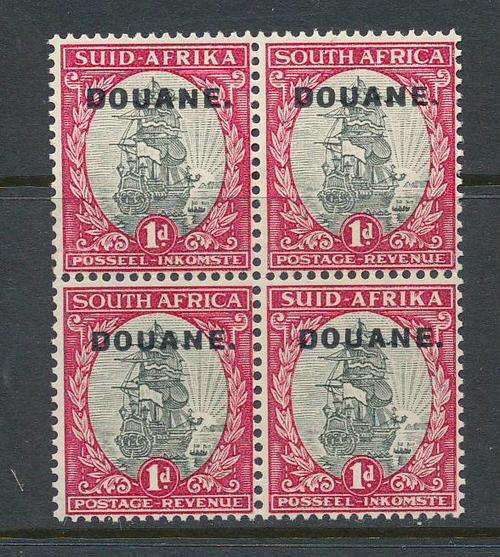 South Africa Custom Stamps - 1933 - 1d red & grey block of 4 mint unhinged (B&H 31).