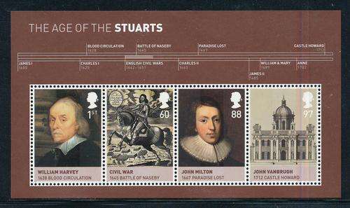 Great Britain - 2010 - Kings & Queens (4th Series) House of Stuart - m/sheet mint unhinged (SG 3094)